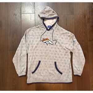 Reebok Denver Broncos Gray Hoodie Sweatshirt Men's Size XL
